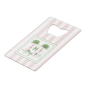 Cabana Stripes Palm Beach Monogram Crest クレジットカード栓抜き (正面アングル)