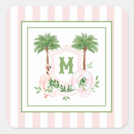 Cabana Stripes Palm Beach Monogram Crest スクエアシール