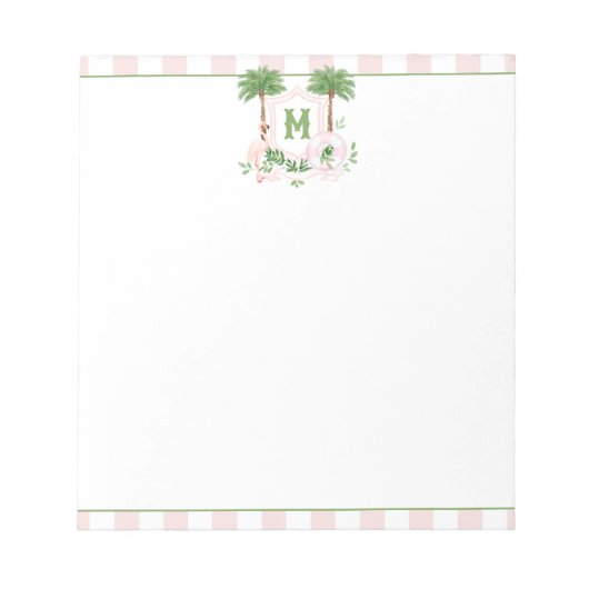 Cabana Stripes Palm Beach Monogram Crest ノートパッド (正面)