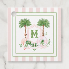 Cabana Stripes Palm Beach Monogram Crest フェイバータグ
