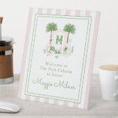 Cabana Stripes Palm Beach Monogram Crest 台座サイン (インサイチュ)