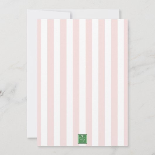 Cabana Stripes Palm Beach Monogram Crest 招待状 (裏面)