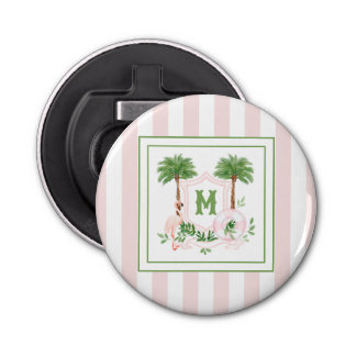 Cabana Stripes Palm Beach Monogram Crest 栓抜き