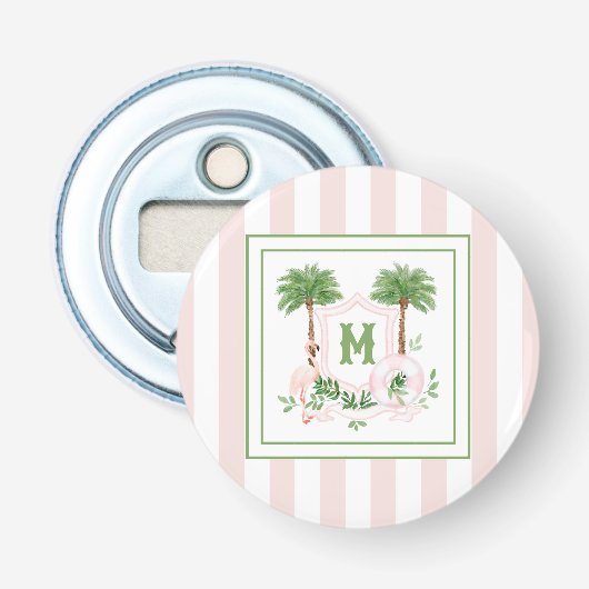 Cabana Stripes Palm Beach Monogram Crest 栓抜き (正面)