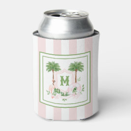 Cabana Stripes Palm Beach Monogram Crest 缶クーラー