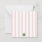 Cabana Stripes Palm Beach Monogram Crest Enclosure ノートカード (裏面)