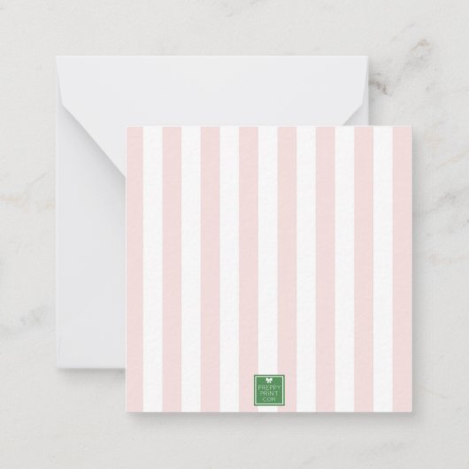 Cabana Stripes Palm Beach Monogram Crest Enclosure ノートカード (裏面)
