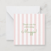 Cabana Stripes Palm Beach Monogram Crest Enclosure ノートカード (裏面)