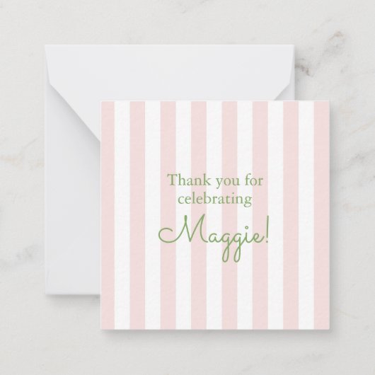 Cabana Stripes Palm Beach Monogram Crest Enclosure ノートカード (裏面)