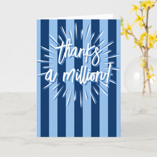 Cabana Stripes "Thanks a Million" Burst in Blue カード (黄色い花)
