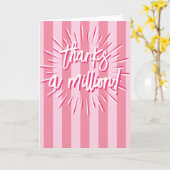 Cabana Stripes "Thanks a Million" Burst in Pink カード (黄色い花)