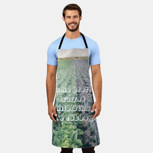 Cabbage Field: green&purple エプロン (着用した状態)