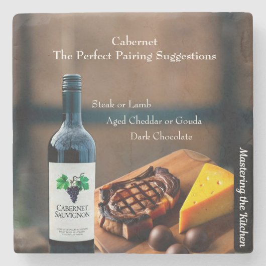 Cabernet Wine Pairing Guide/Mastering the Kitchen ストーンコースター (正面)