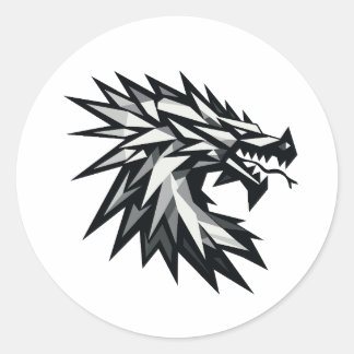 Cabeza de dragón poligonal ラウンドシール