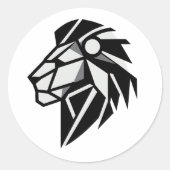 Cabeza de león poligonal ラウンドシール (正面)