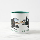 cabin湖の家の森のカスタムな文字のマグ マグカップ (中央)