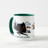 cabin湖の家の森のカスタムな文字のマグ マグカップ (正面左)