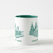 cabin湖の家の森のカスタムな文字のマグ マグカップ (中央)