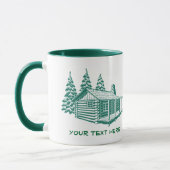 cabin湖の家の森のカスタムな文字のマグ マグカップ (左)