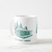 cabin湖の家の森のカスタムな文字のマグ マグカップ (正面左)