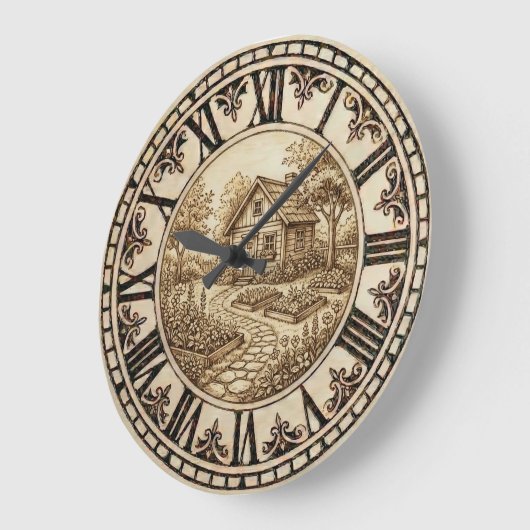 Cabin and Garden - Wall Clock ラージ壁時計 (傾斜)