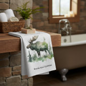 Cabin Comfort & Woodland Dreams Rustic Watercolor キッチンタオル