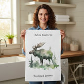 Cabin Comfort & Woodland Dreams Rustic Watercolor キッチンタオル