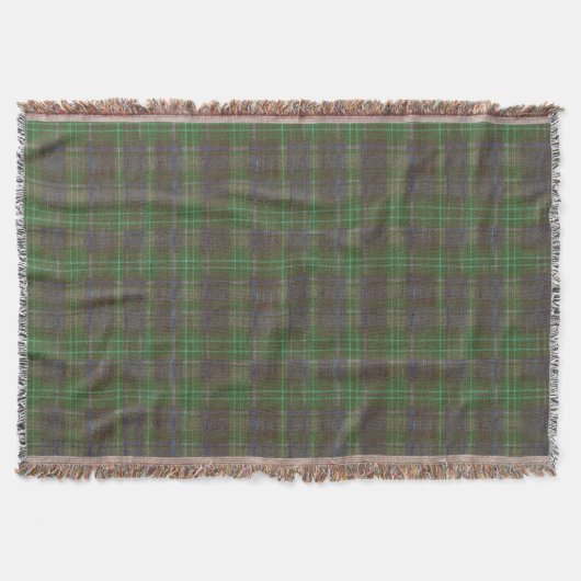 Cabin Forest Green Tartan スローブランケット (正面)
