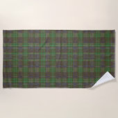 Cabin Forest Green Tartan ビーチタオル (正面)