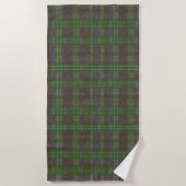 Cabin Forest Green Tartan ビーチタオル (正面)