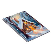 Cabin in the Snowy Winter Woods Christmas ノートブック (右側)