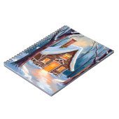 Cabin in the Snowy Winter Woods Christmas ノートブック (左側)