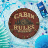 Cabin Rules Rustic Lake Cabin ペーパープレート (パーティー)