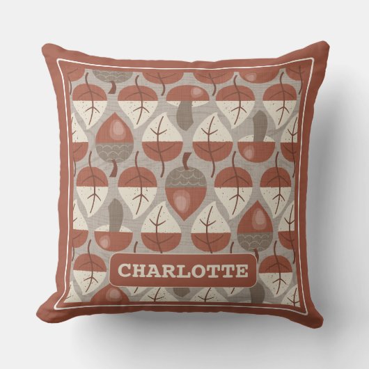 Cabincore Autumnal Stripes クッション (正面)