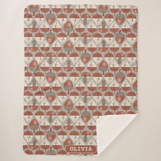 Cabincore Autumnal Stripes シェルパブランケット (正面)