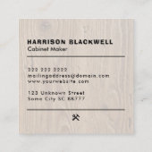 Cabinet Maker Red Wood Professional Monogram スクエア名刺 (裏面)