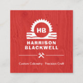 Cabinet Maker Red Wood Professional Monogram スクエア名刺 (正面)