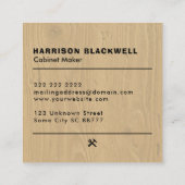 Cabinet Maker Rustic Wood Professional Monogram  スクエア名刺 (裏面)