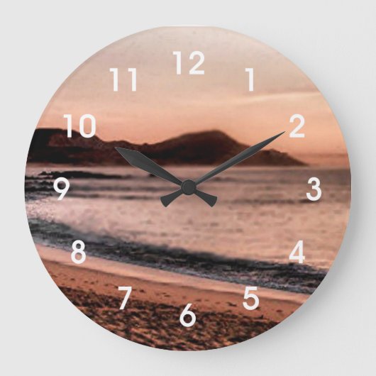 Caboのカラフルな日没 ラージ壁時計 (正面)