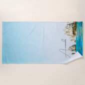 CABOサンルーカスメキシコトロピカル名前をカスタムする ビーチタオル (正面)