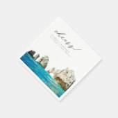 CABOメキシコウォーターカラービーチスカイライン結婚ズ スタンダードカクテルナプキン (角)