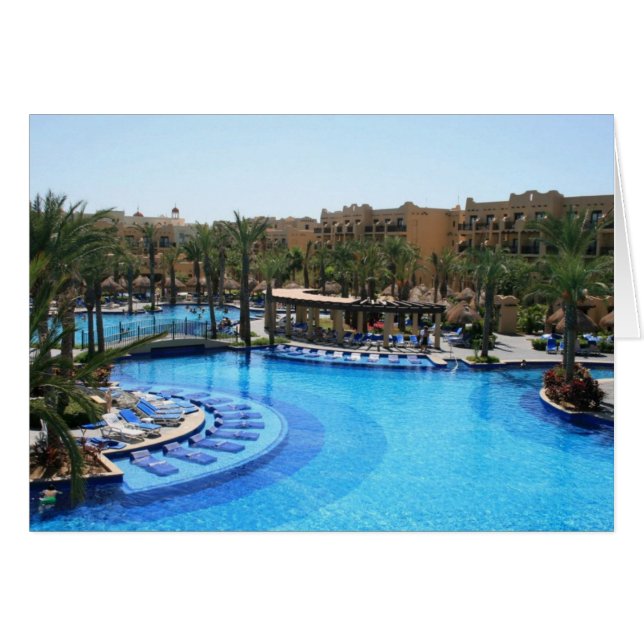 Cabo San Lucasメキシコのプールの眺め (正面横)