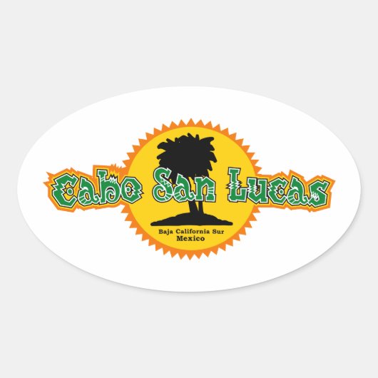 Cabo San Lucas日曜日 楕円形シール (正面)