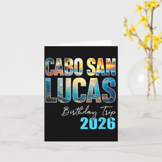 Cabo San Lucas Birthday Trip 2026 Vacation Party C カード (黄色い花)