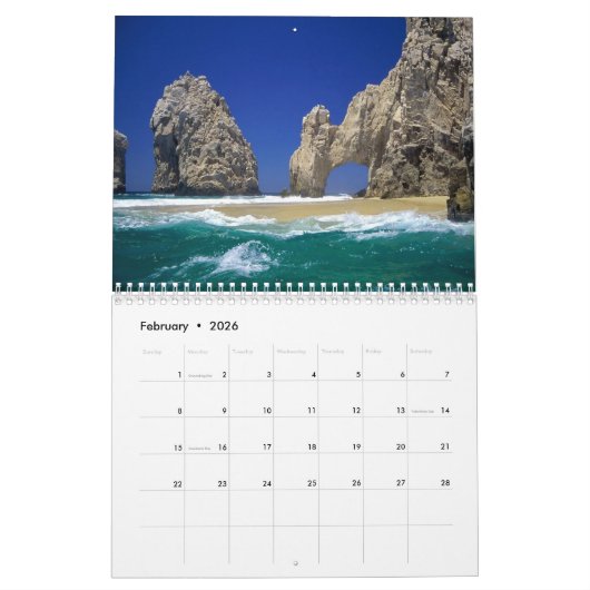 Cabo San Lucas Calendar カレンダー (2月 2026)
