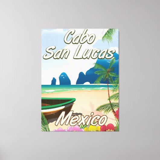 Cabo San Lucas Mexico旅行ポスター キャンバスプリント (正面)