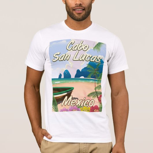 Cabo San Lucas Mexico旅行ポスター Tシャツ (正面)