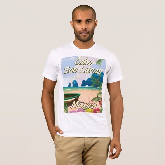 Cabo San Lucas Mexico旅行ポスター Tシャツ (正面フル)