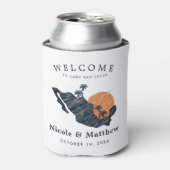 Cabo San Lucas Mexico Navy Map 結婚's Welcome 缶クーラー (缶正面)