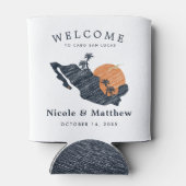 Cabo San Lucas Mexico Navy Map 結婚's Welcome 缶クーラー (裏面)